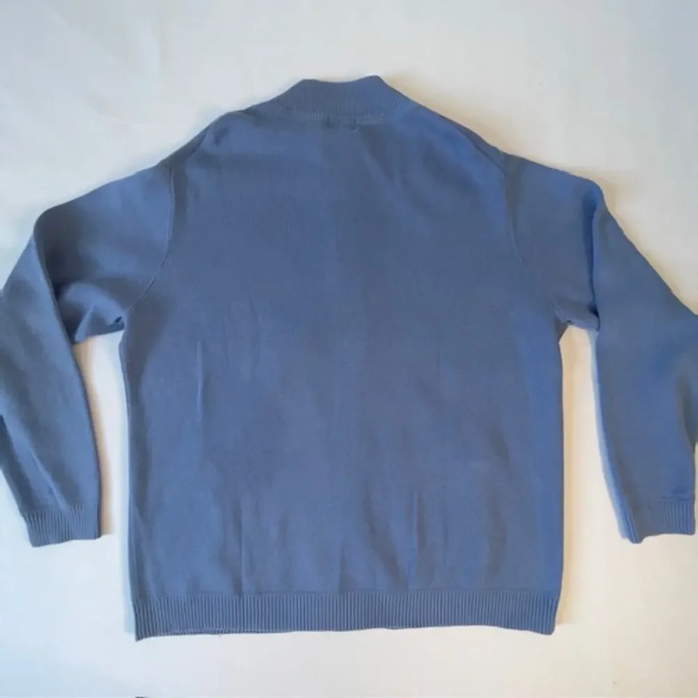 L.L.Bean Men’s Blue Cotton Zip Front Sweater Jacket XL Reg Classic Heritage